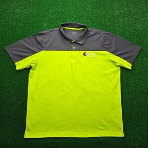 Pepsi Polo Shirt Mens 2XL Highlight Green Gray Employee Uniform Work Wear